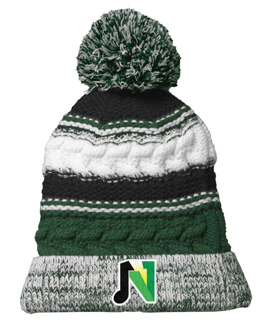 Embroidered Pom Pom Beanie